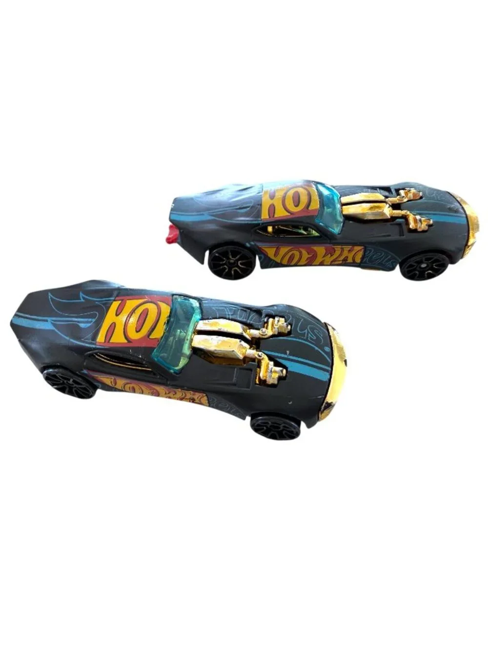 Hot Wheels Racing Nitro Door Slammer Gold Black Matching Set of 2